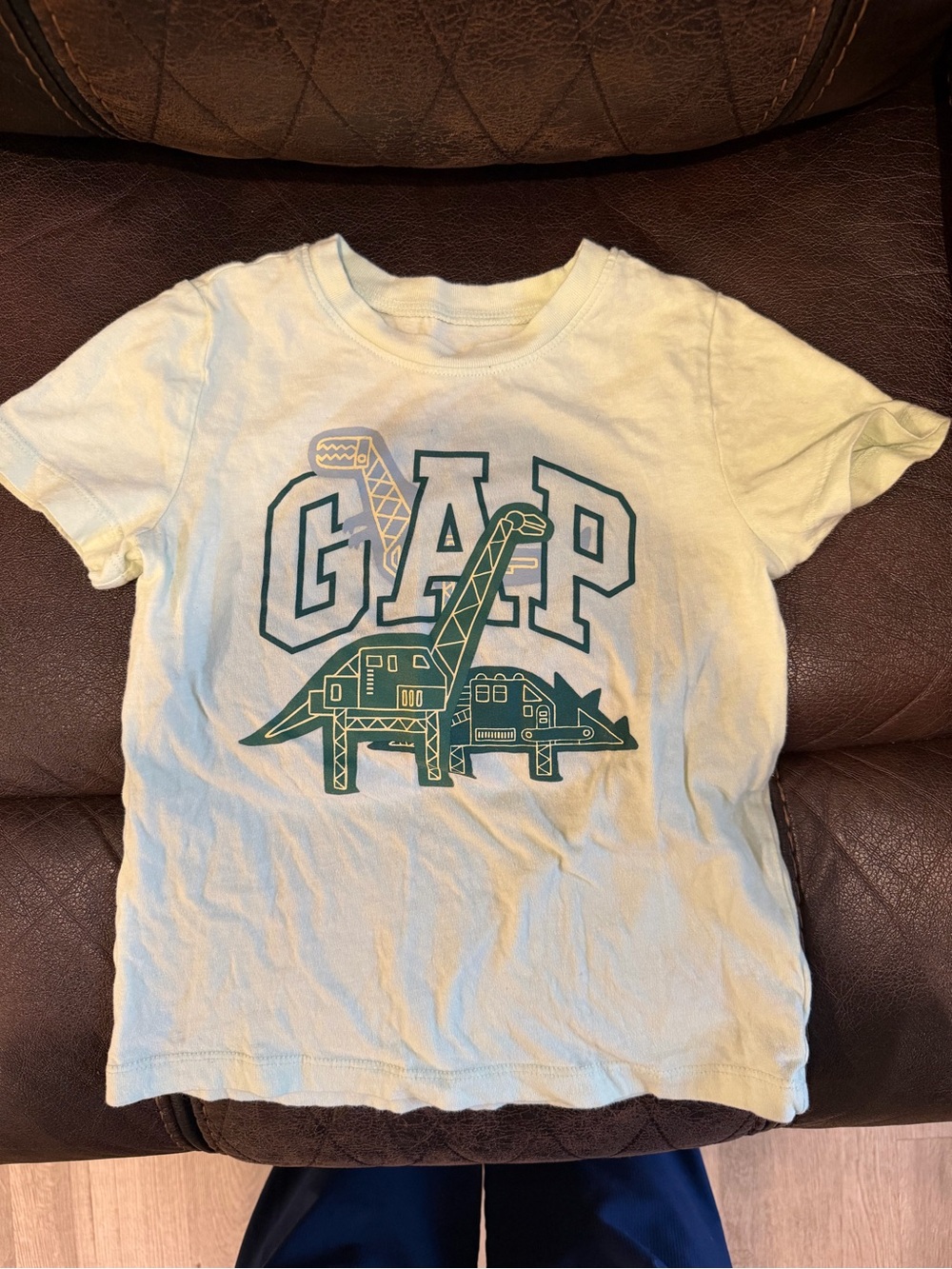 GAP Cream Short-Sleeve Tee with Green Dino Graphic
